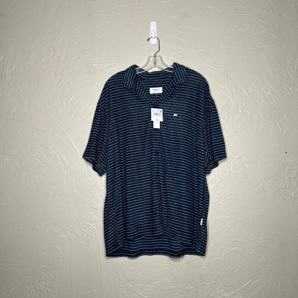 American Eagle NWT Terrycloth Short Sleeve Button-Down Shirt XL